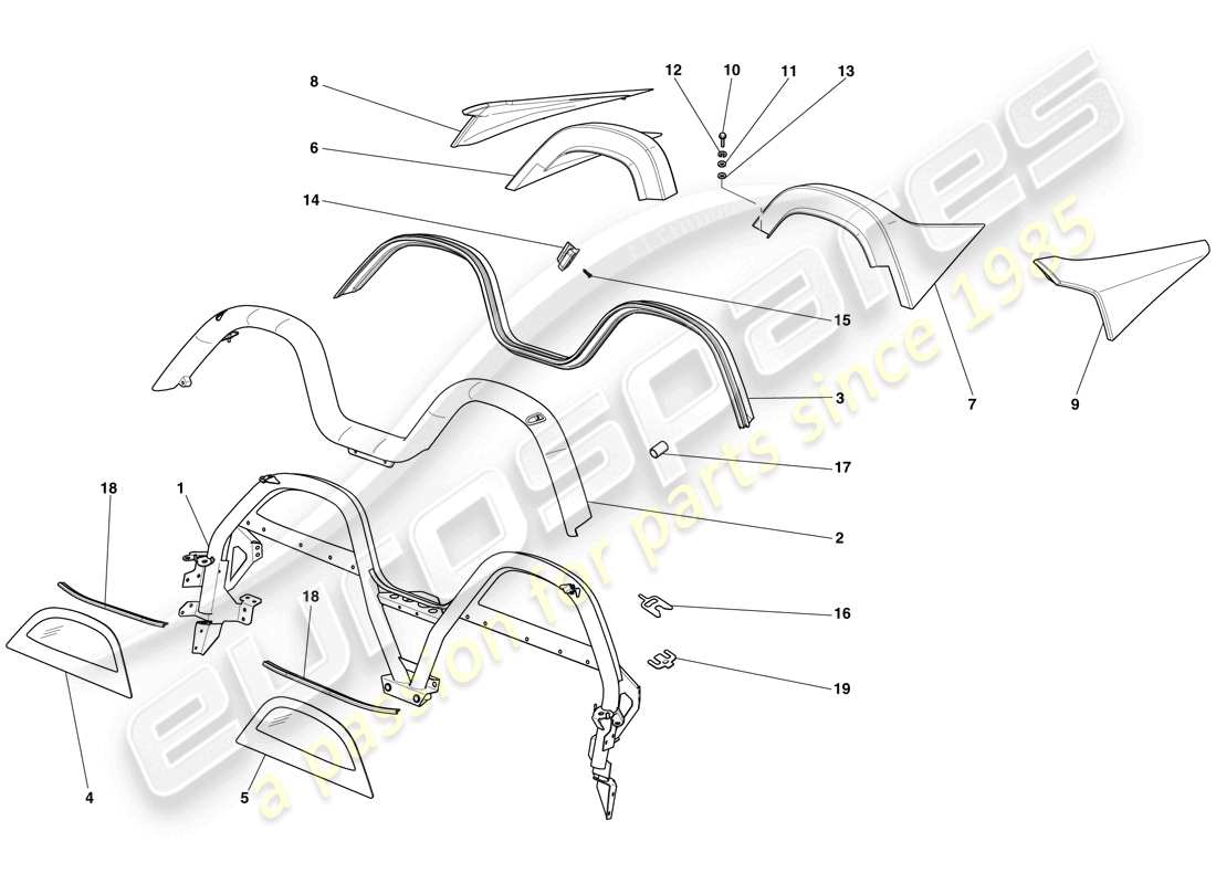 ferrari 599 sa aperta (europe) rollbar part diagram