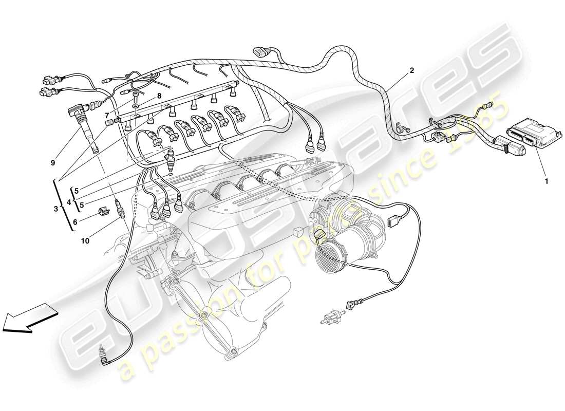 ferrari 599 gtb fiorano (usa) injection - ignition system part diagram