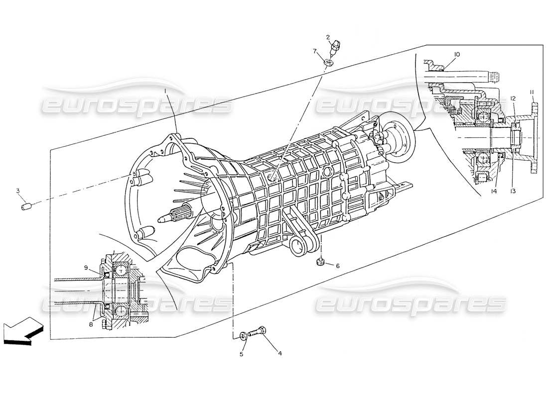 maserati ghibli 2.8 (non abs) mechanical gearbox parts diagram