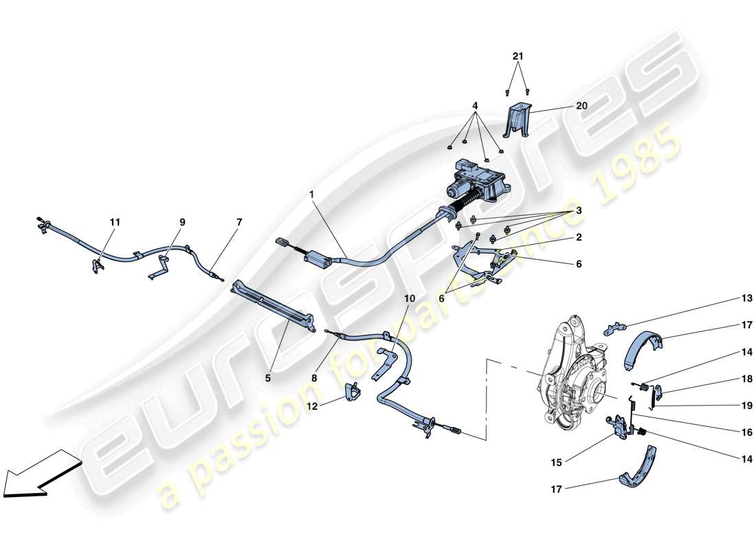 ferrari gtc4 lusso t (rhd) parking brake control parts diagram