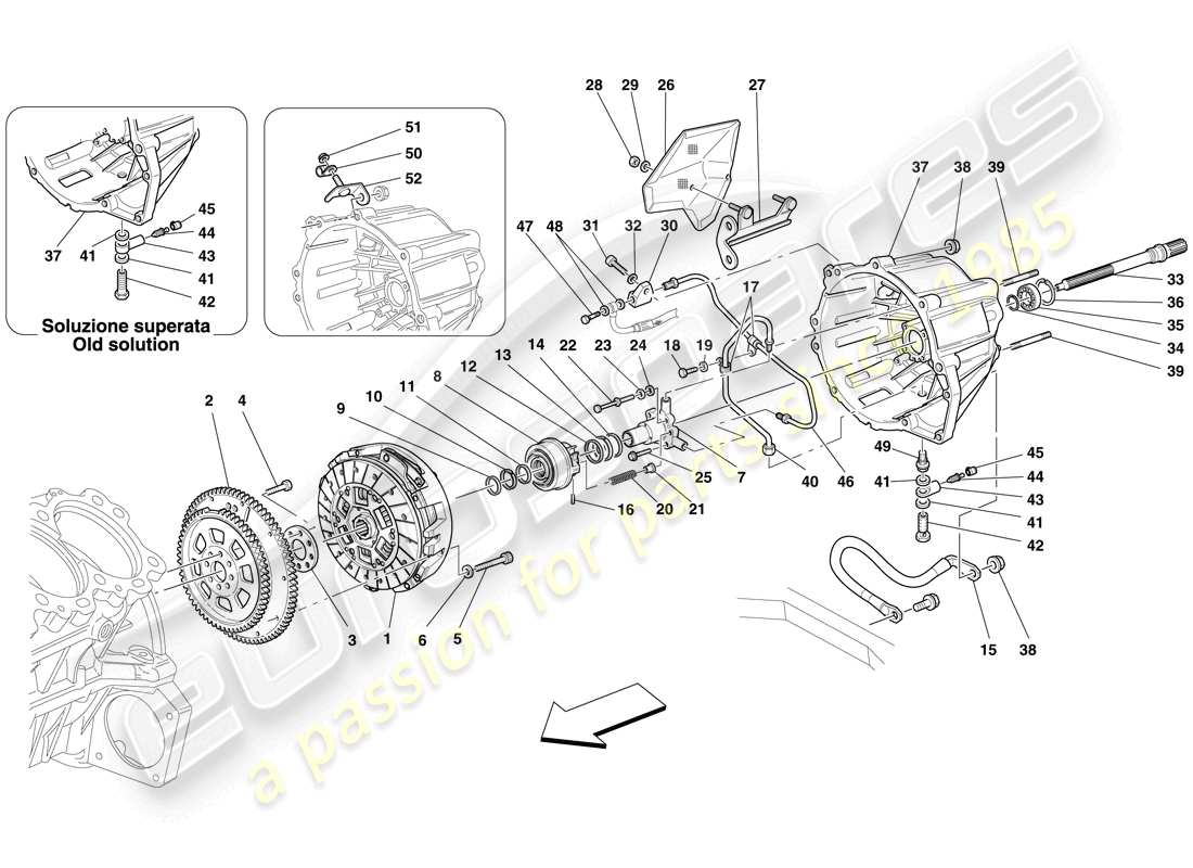 ferrari 599 gtb fiorano (rhd) clutch and controls part diagram