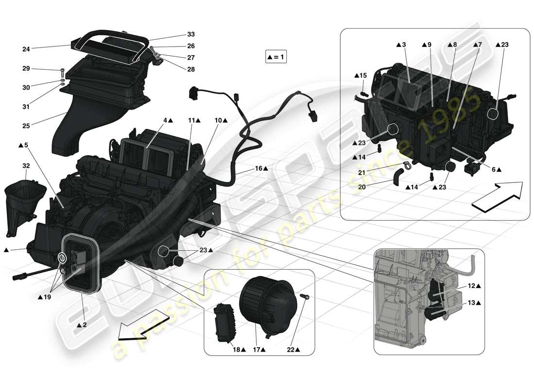 ferrari laferrari (usa) evaporator unit part diagram