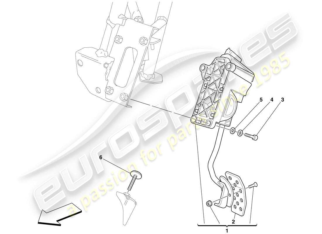 ferrari 599 sa aperta (europe) electronic accelerator pedal part diagram