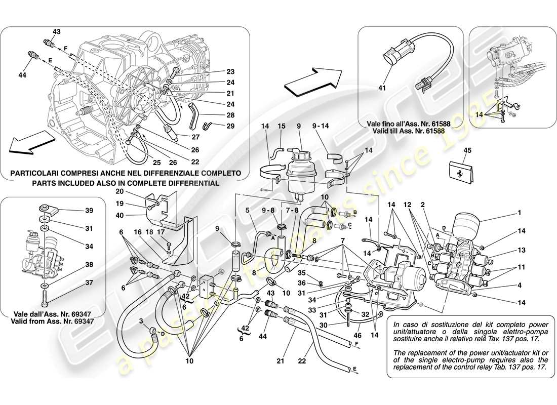 ferrari f430 coupe (rhd) power unit and tank part diagram