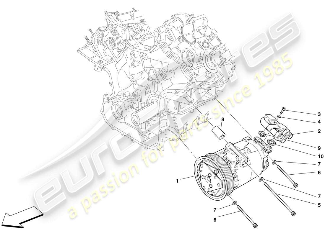 ferrari f430 spider (europe) ac system compressor part diagram