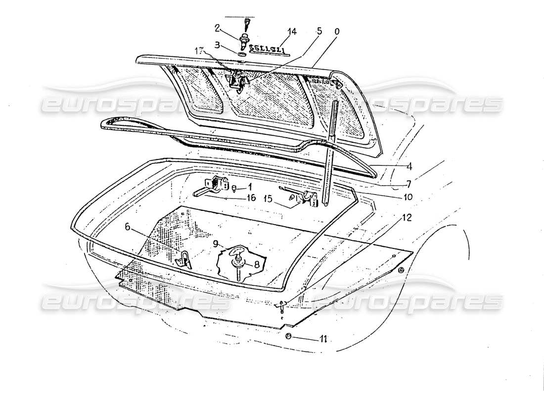 ferrari 330 gt 2+2 (coachwork) boot compartment (edition 2 + 3) parts diagram
