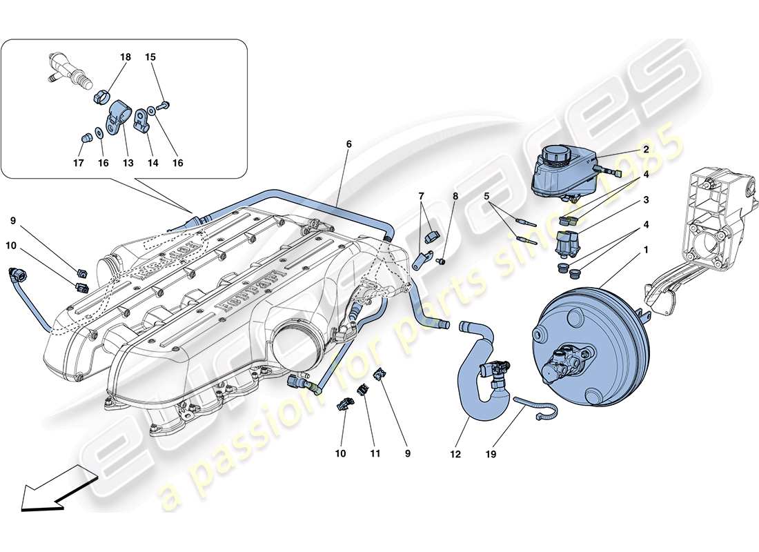 ferrari ff (europe) power steering system part diagram