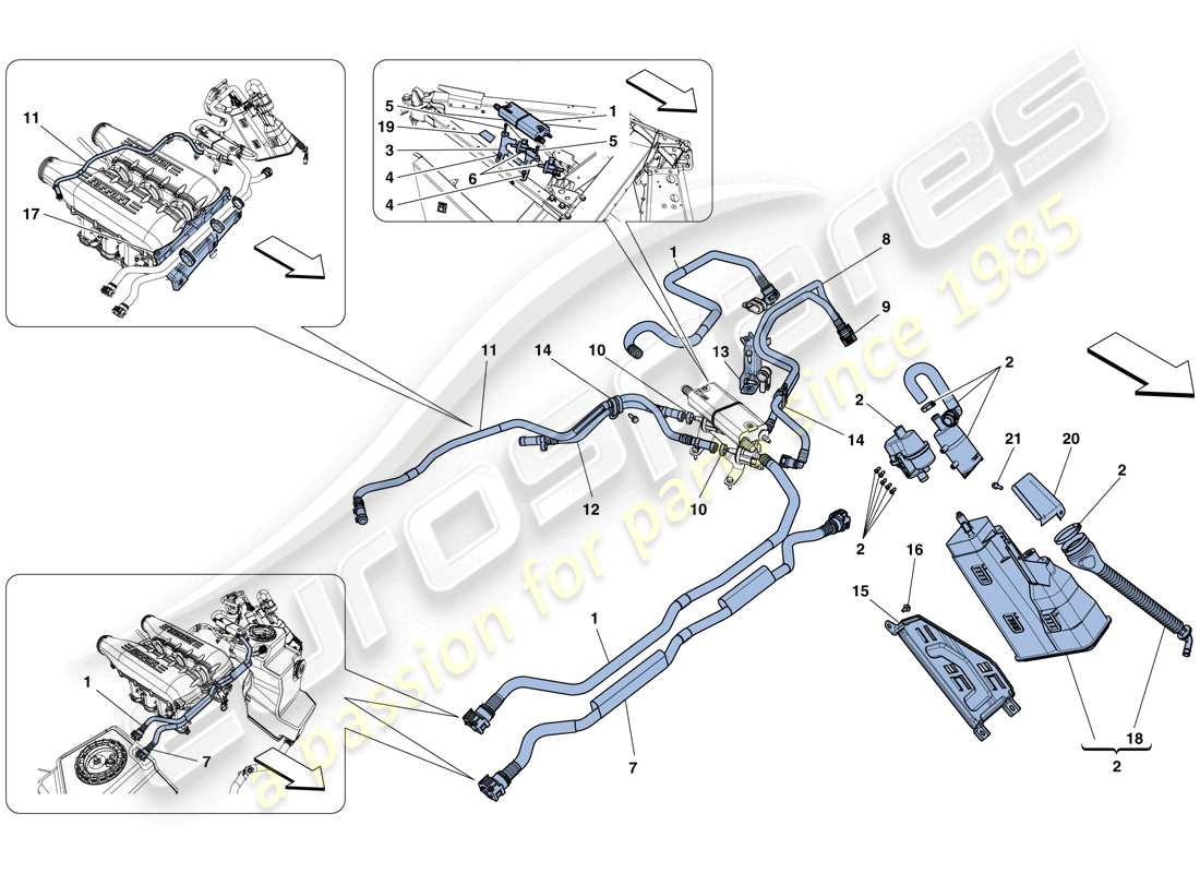 ferrari 458 spider (usa) evaporative emissions control system part diagram