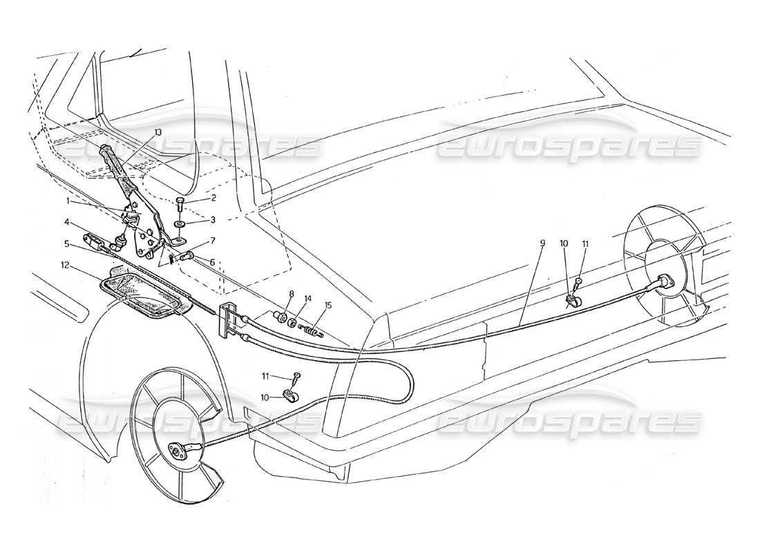 maserati 2.24v hand brake control part diagram