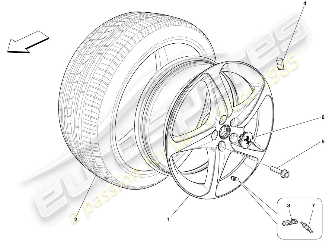 ferrari 599 sa aperta (rhd) wheels part diagram