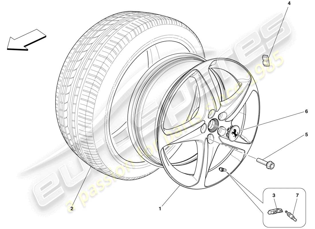 ferrari 599 sa aperta (europe) wheels part diagram