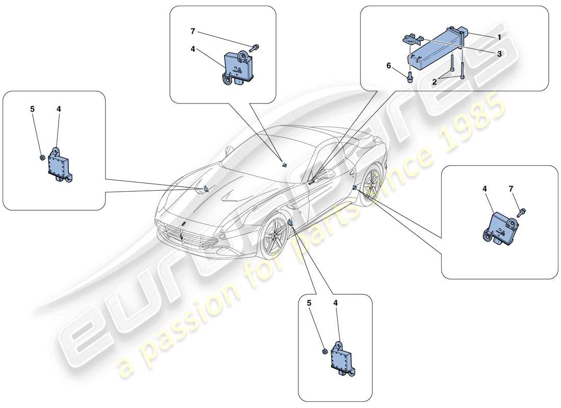 ferrari california t (europe) tyre pressure monitoring system parts diagram