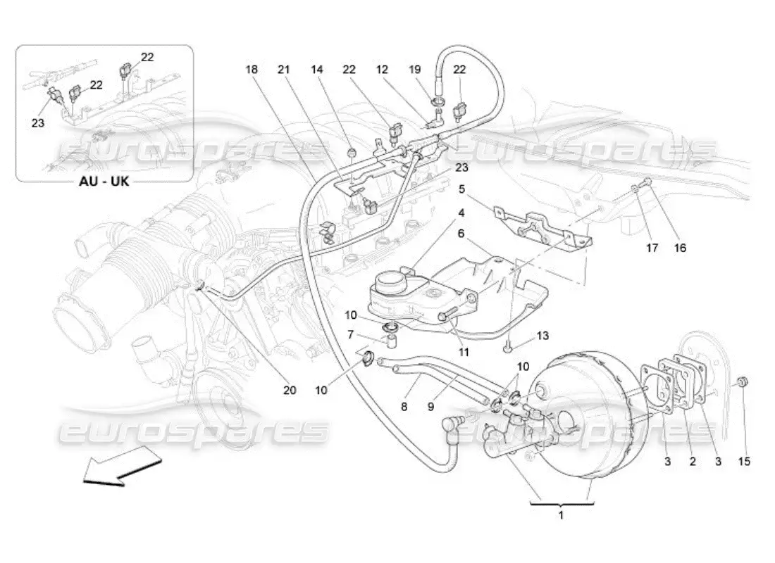 maserati qtp. (2005) 4.2 brake servo system parts diagram