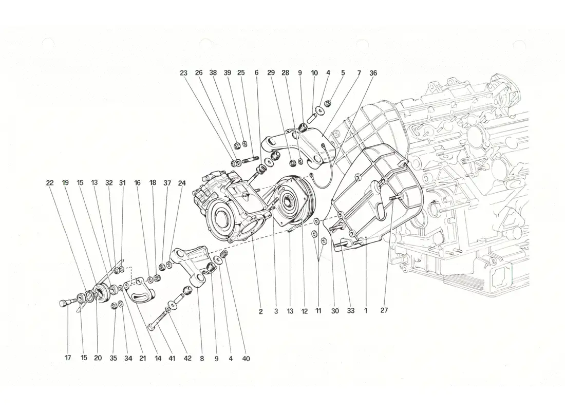 ferrari 208 gtb gts air conditioning compressor and controls parts diagram