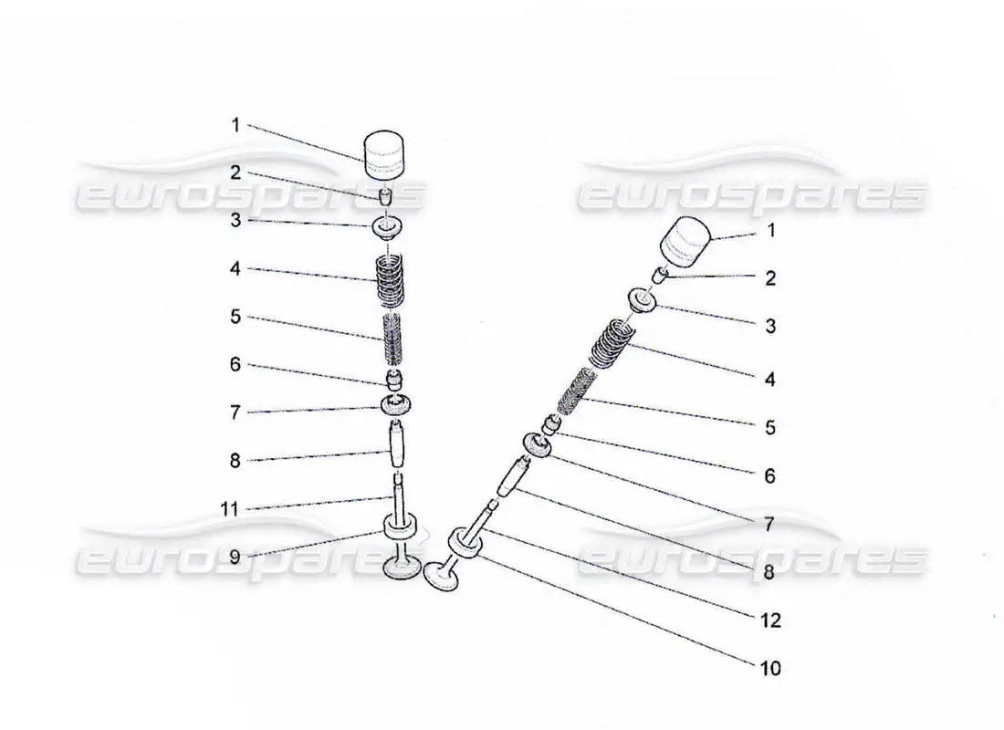 maserati qtp. (2010) 4.2 valves parts diagram