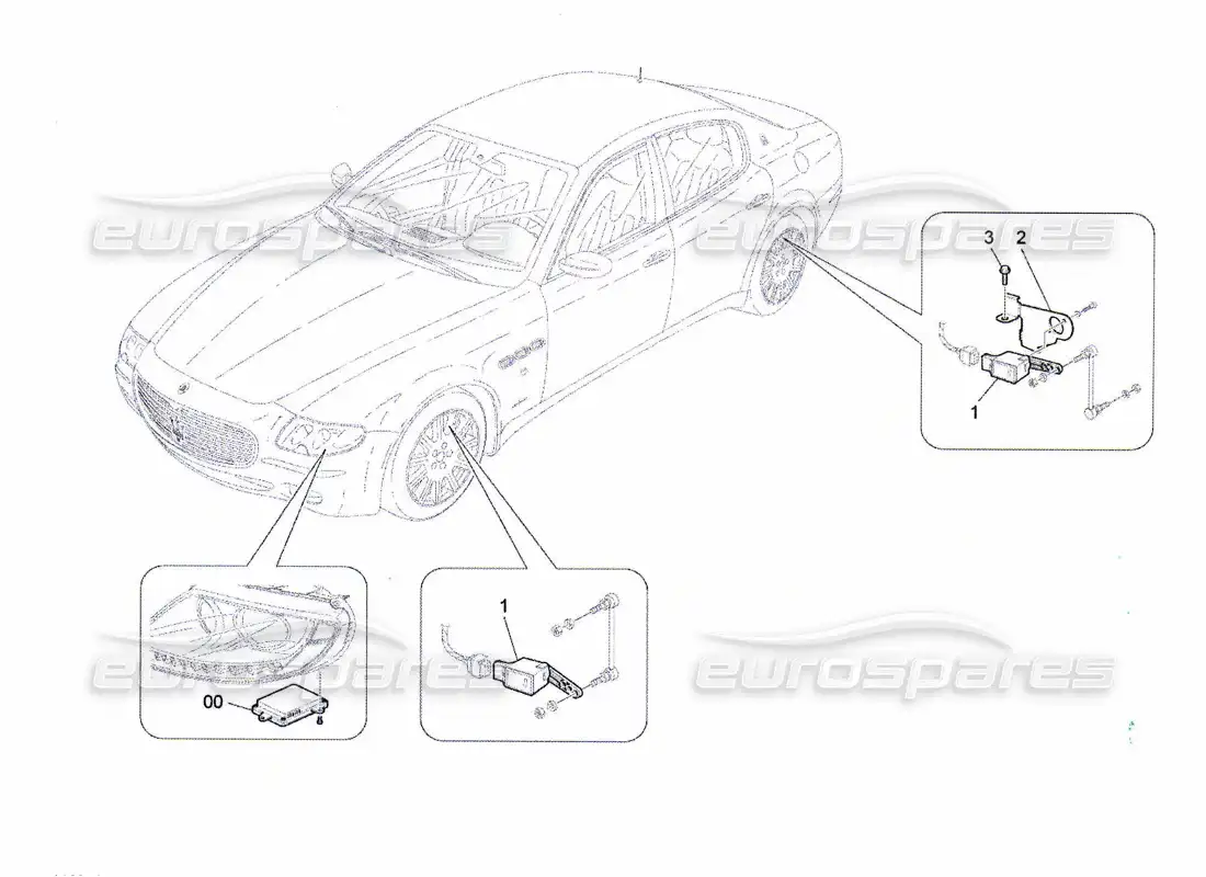maserati qtp. (2010) 4.7 lighting system control parts diagram