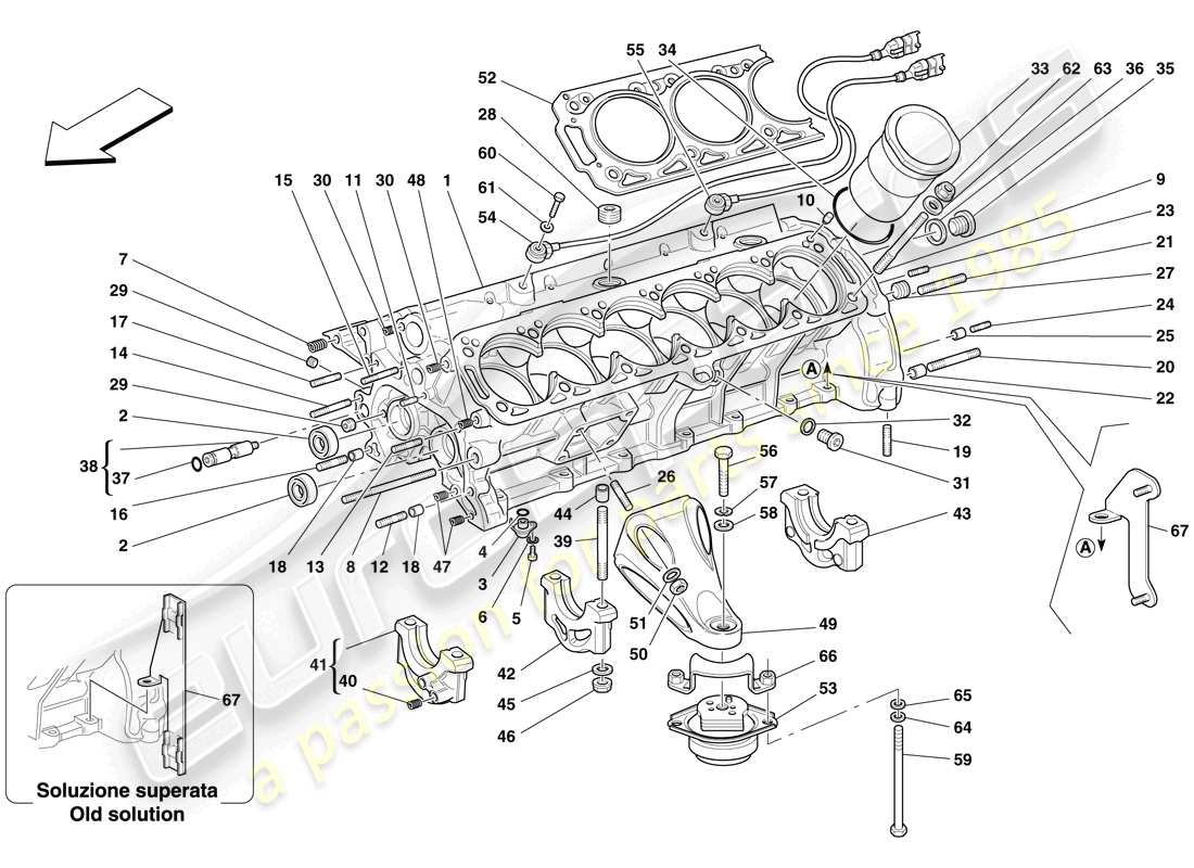 ferrari 612 sessanta (europe) crankcase parts diagram