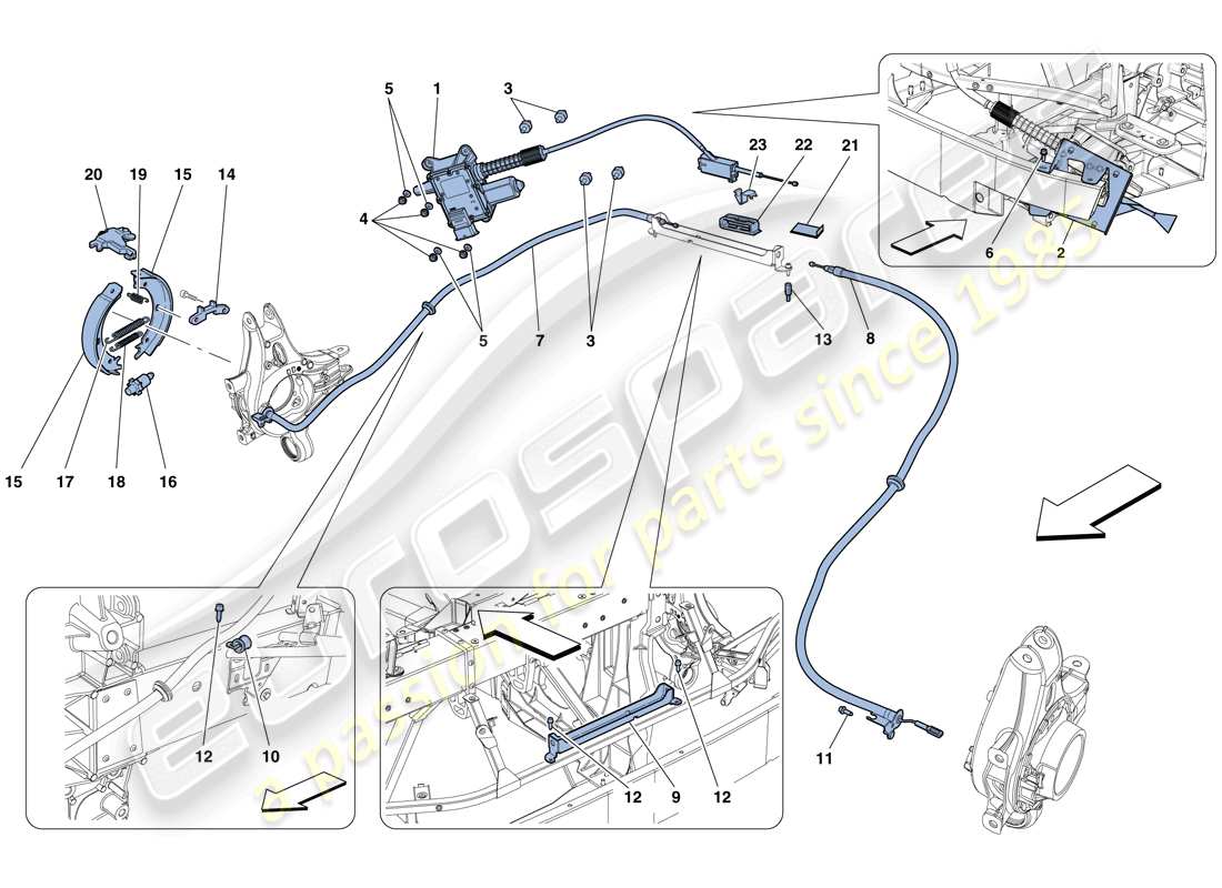 ferrari 458 italia (usa) parking brake control part diagram