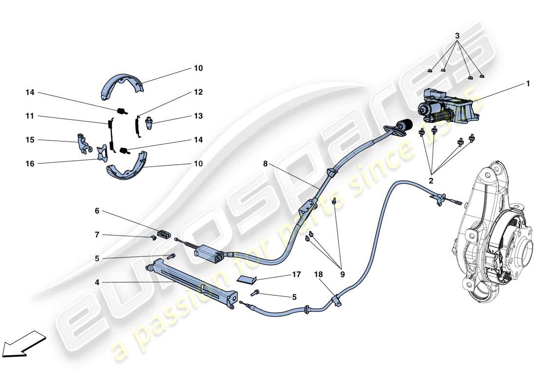 ferrari california t (europe) parking brake parts diagram