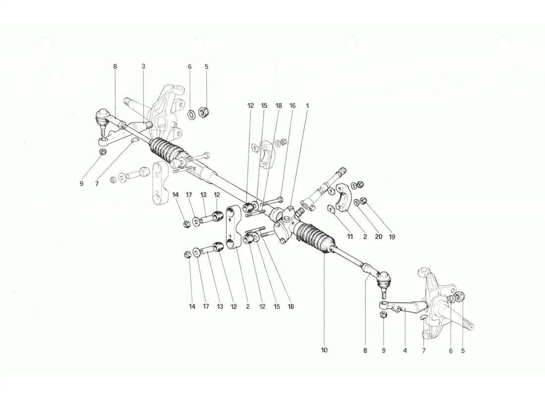 ferrari 208 gtb gts steering box and linkage parts diagram