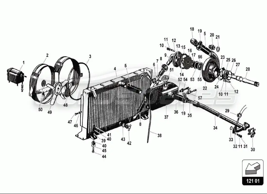 lamborghini 350 gt water cooling system parts diagram