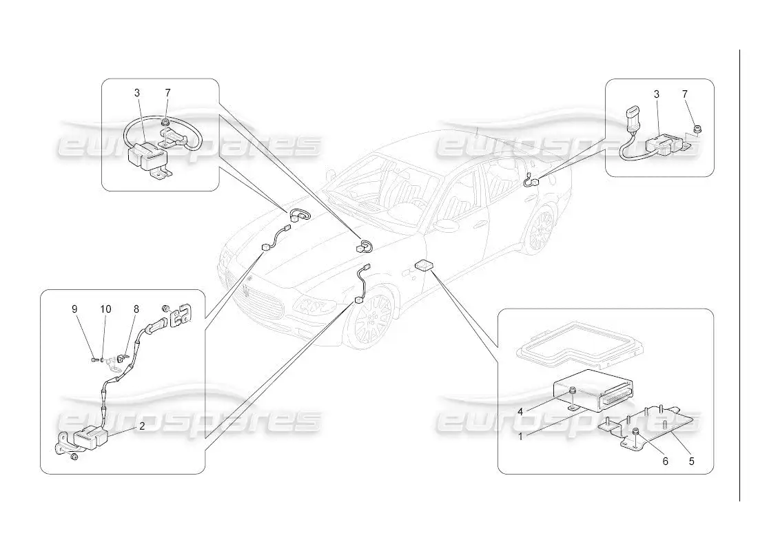 maserati qtp. (2007) 4.2 auto electronic control (suspension) parts diagram