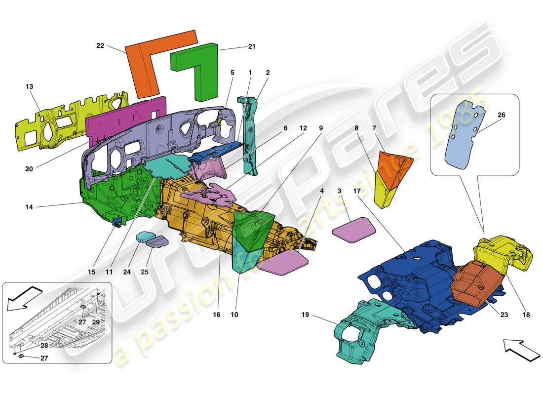 ferrari california t (europe) insulation parts diagram