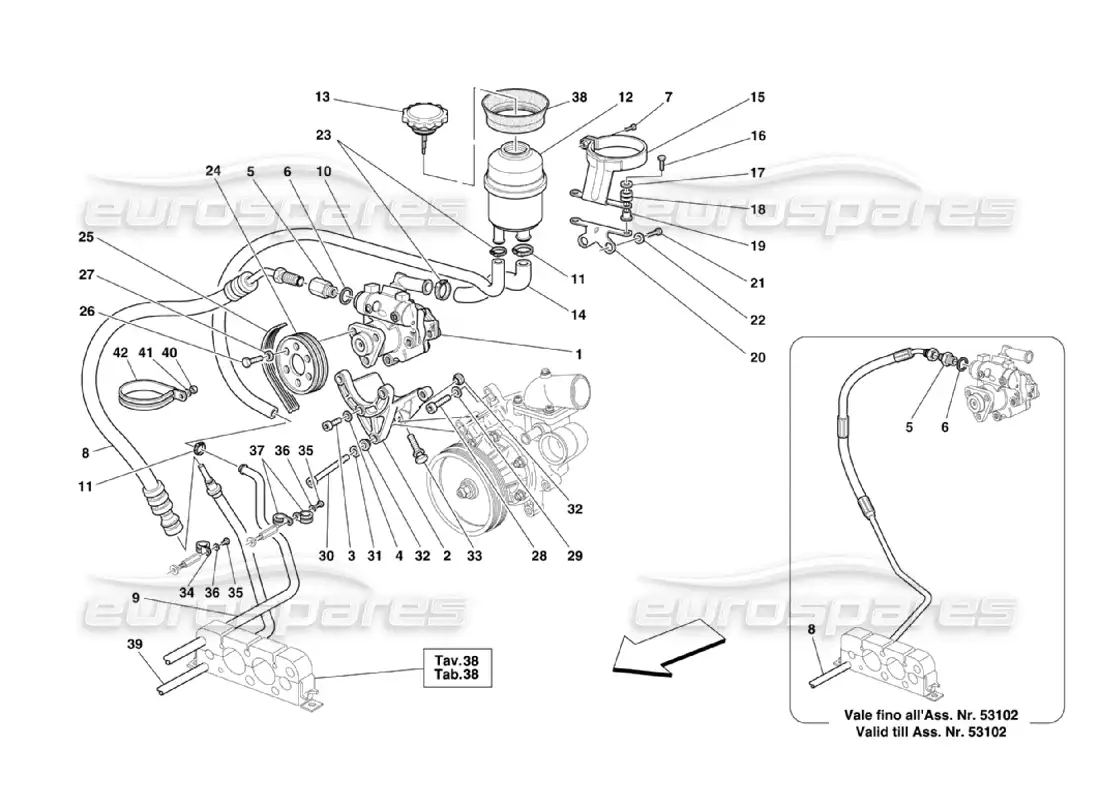 ferrari 360 challenge stradale hydraulic steering pump and tank parts diagram