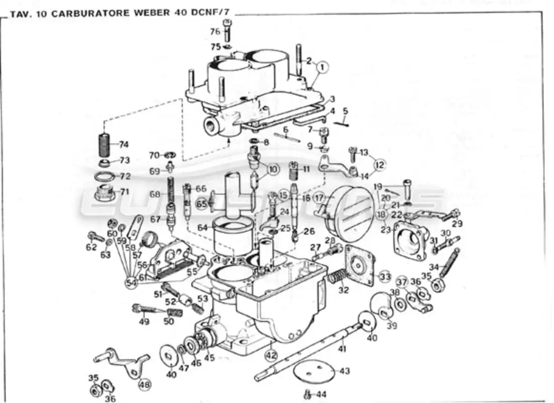 ferrari 246 gt series 1 weber carburettor parts diagram