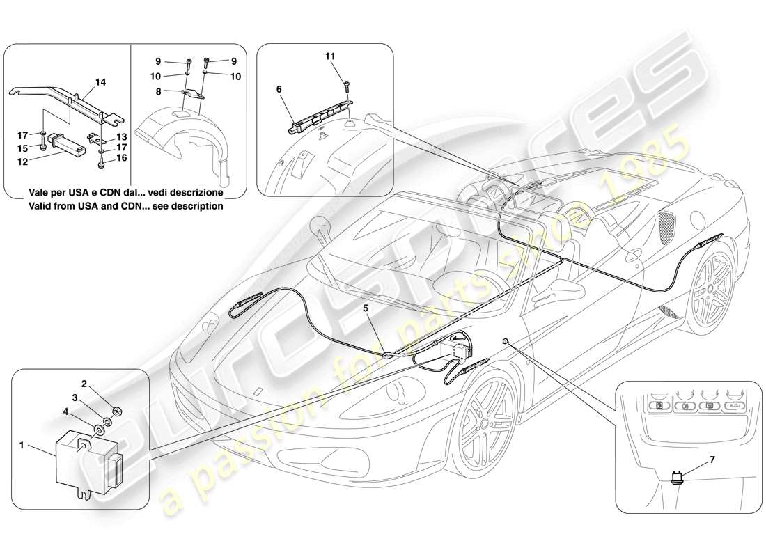 ferrari f430 spider (europe) tyre pressure monitoring system part diagram