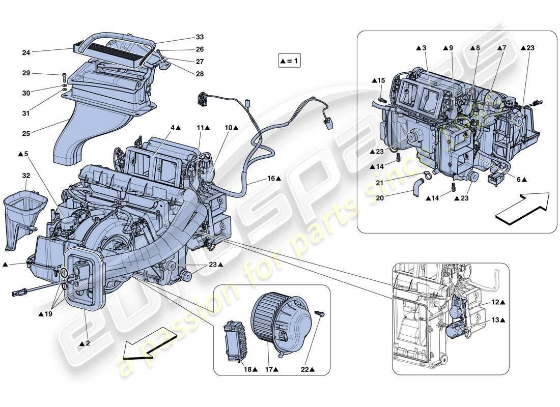 ferrari laferrari aperta (europe) evaporator unit part diagram