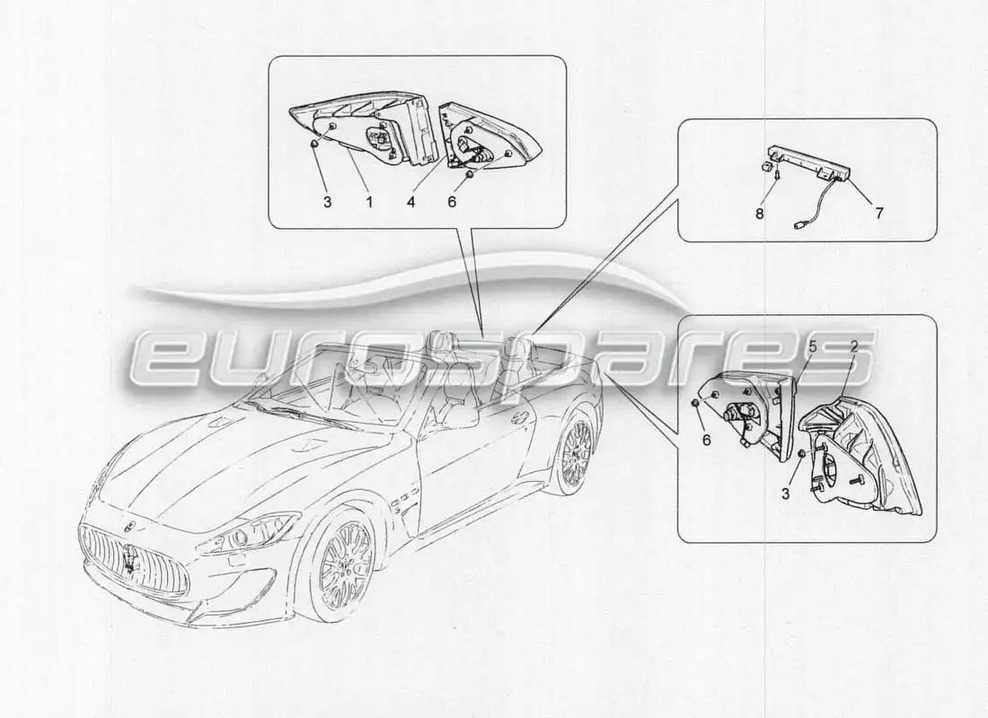 maserati grancabrio mc centenario tail light clusters parts diagram