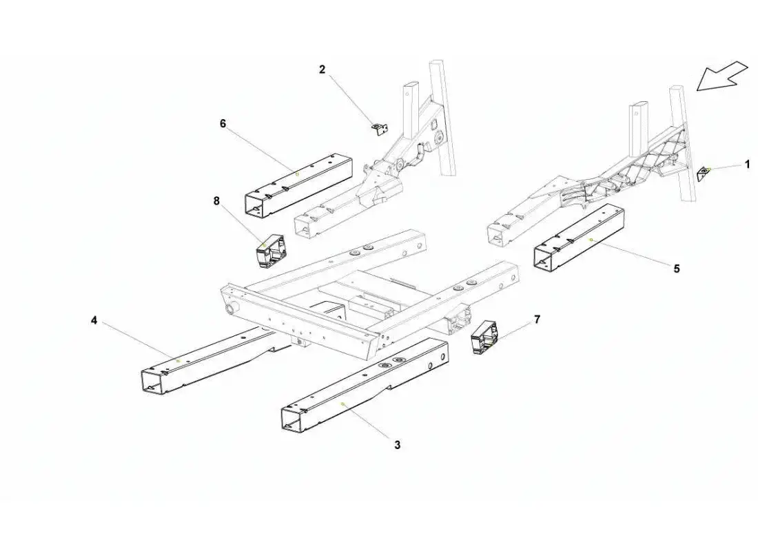 lamborghini gallardo sts ii sc front frame elements parts diagram