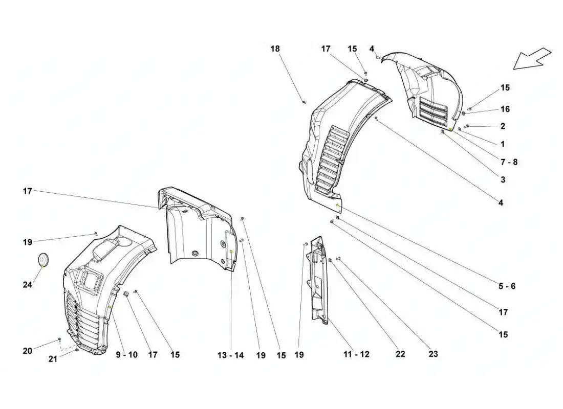 lamborghini gallardo sts ii sc wheelhouse parts diagram