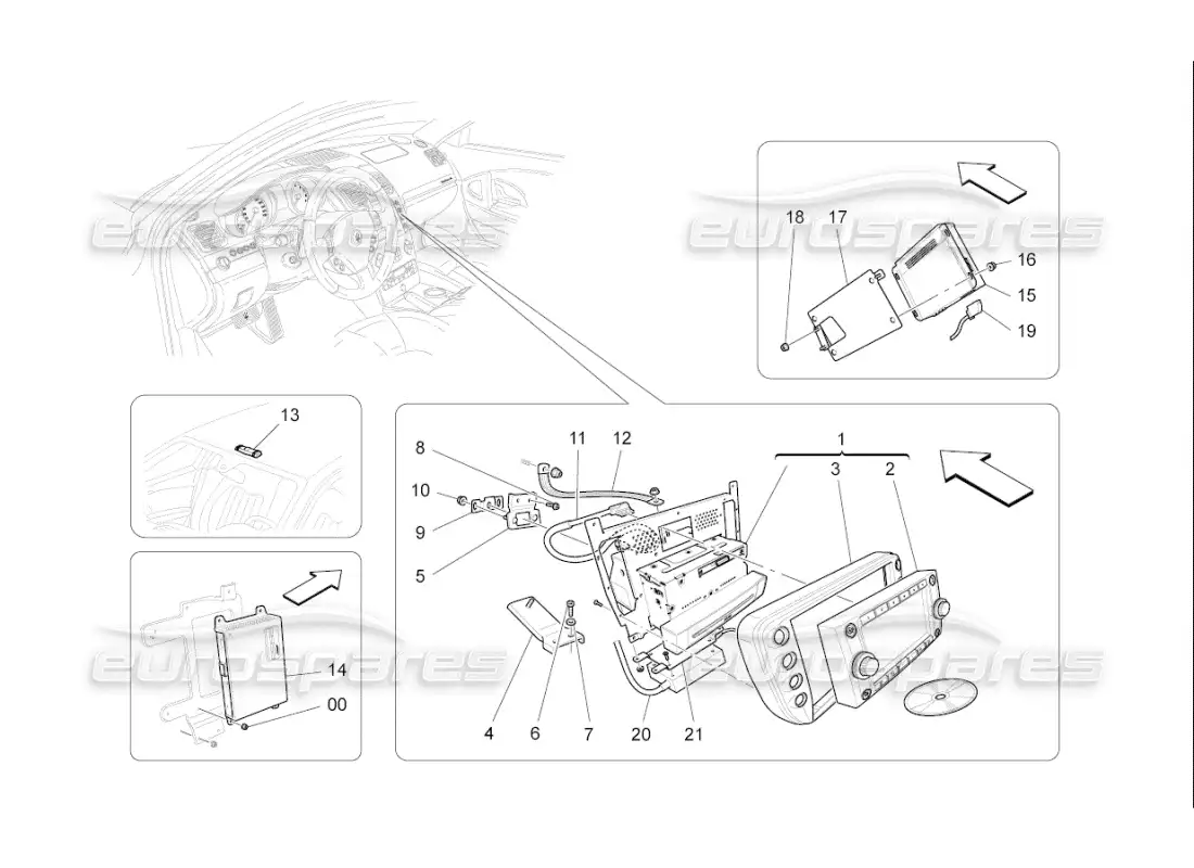 maserati qtp. (2010) 4.7 auto it system parts diagram