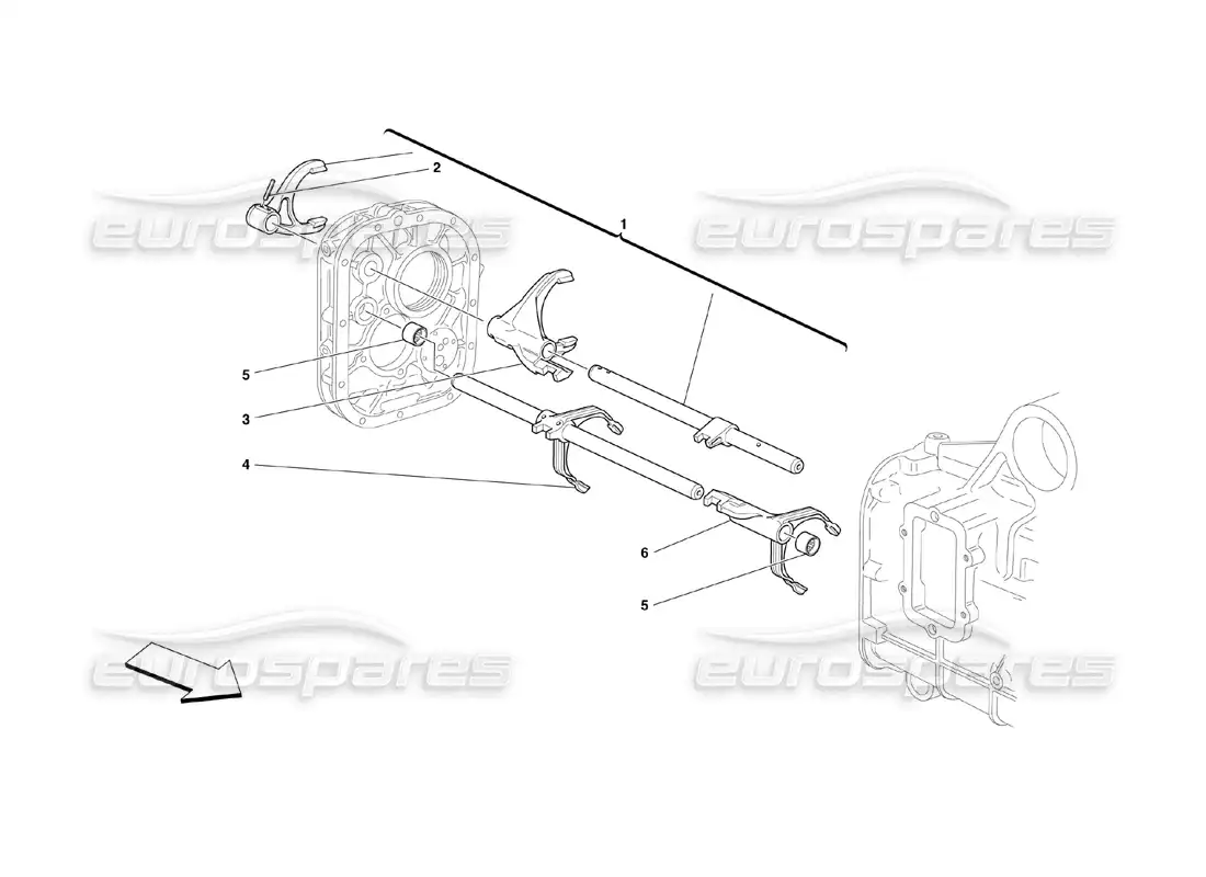 ferrari 360 challenge (2000) inside gearbox controls parts diagram