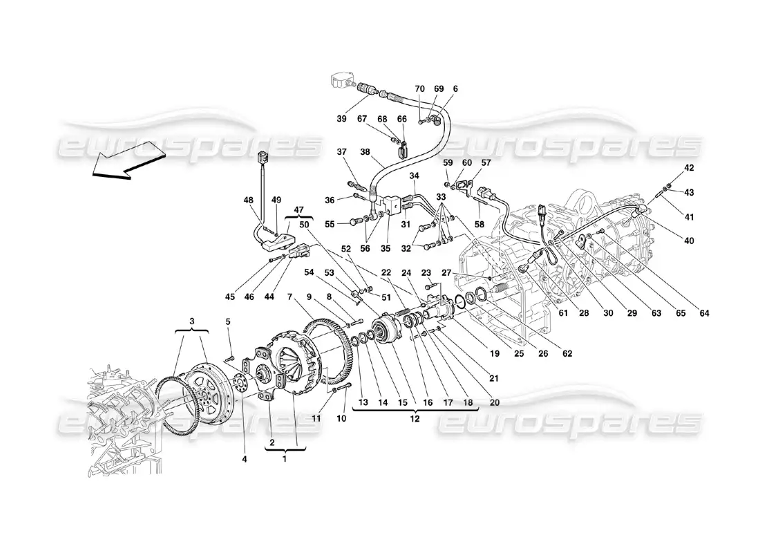 ferrari 360 challenge (2000) clutch and controls parts diagram