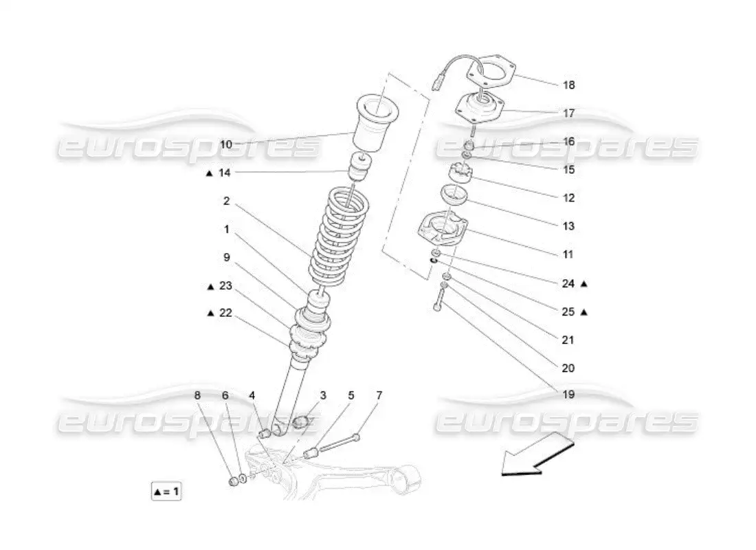 maserati qtp. (2005) 4.2 front shock absorber devices parts diagram
