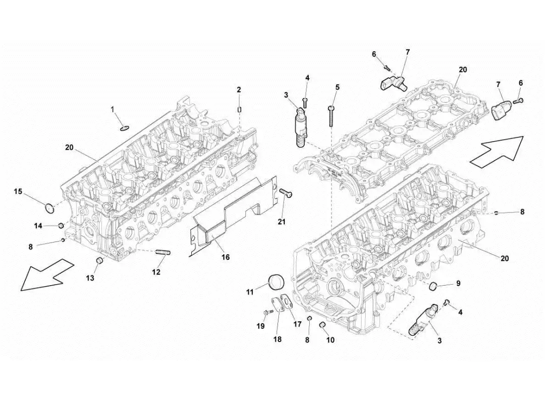 lamborghini gallardo sts ii sc phase sensors left cylinder head parts diagram