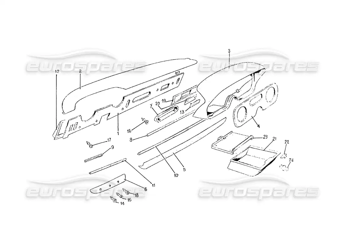ferrari 275 (pininfarina coachwork) gruppo plancia po tastrumenti parts diagram