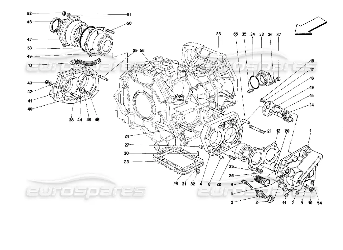 ferrari mondial 3.4 t coupe/cabrio gearbox covers - valid for cars with 4p parts diagram