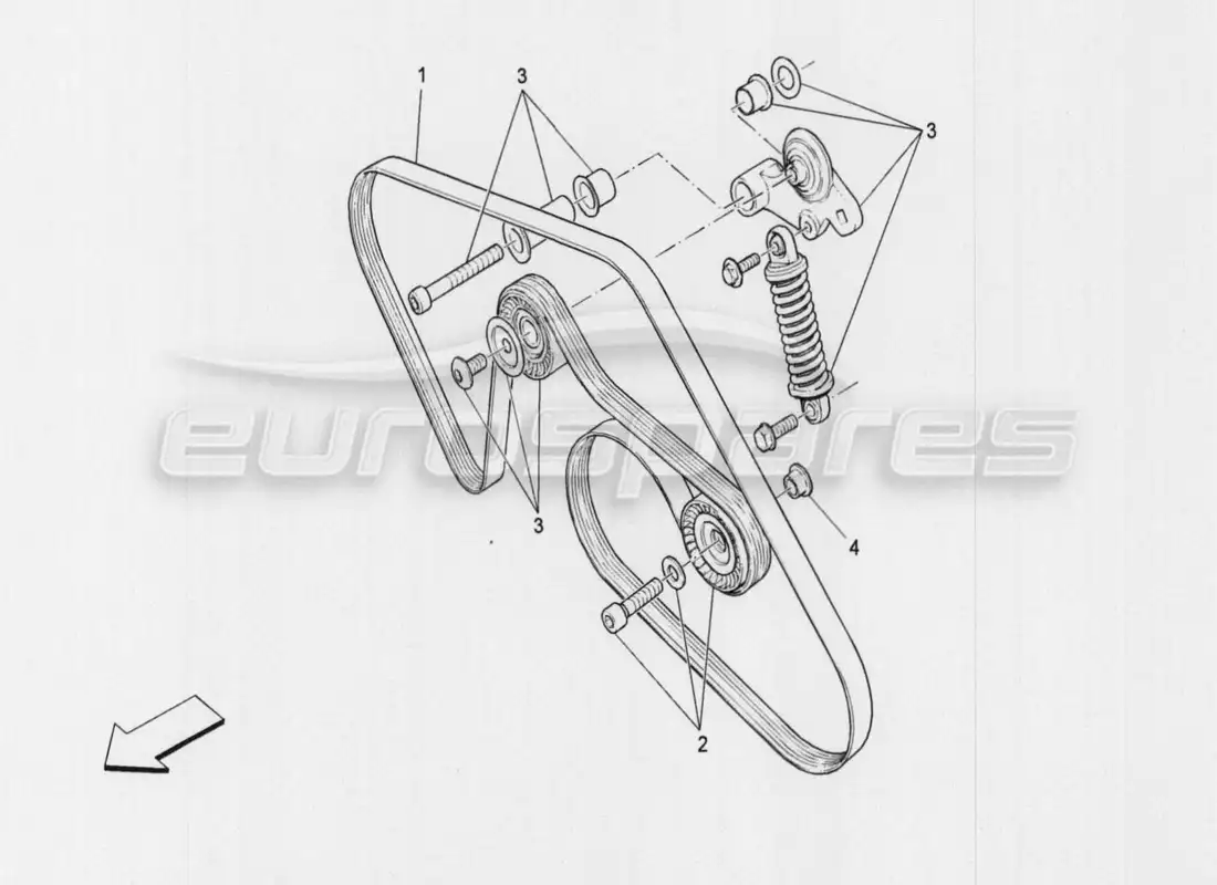 maserati qtp. v8 3.8 530bhp auto 2015 auxiliary device belts part diagram