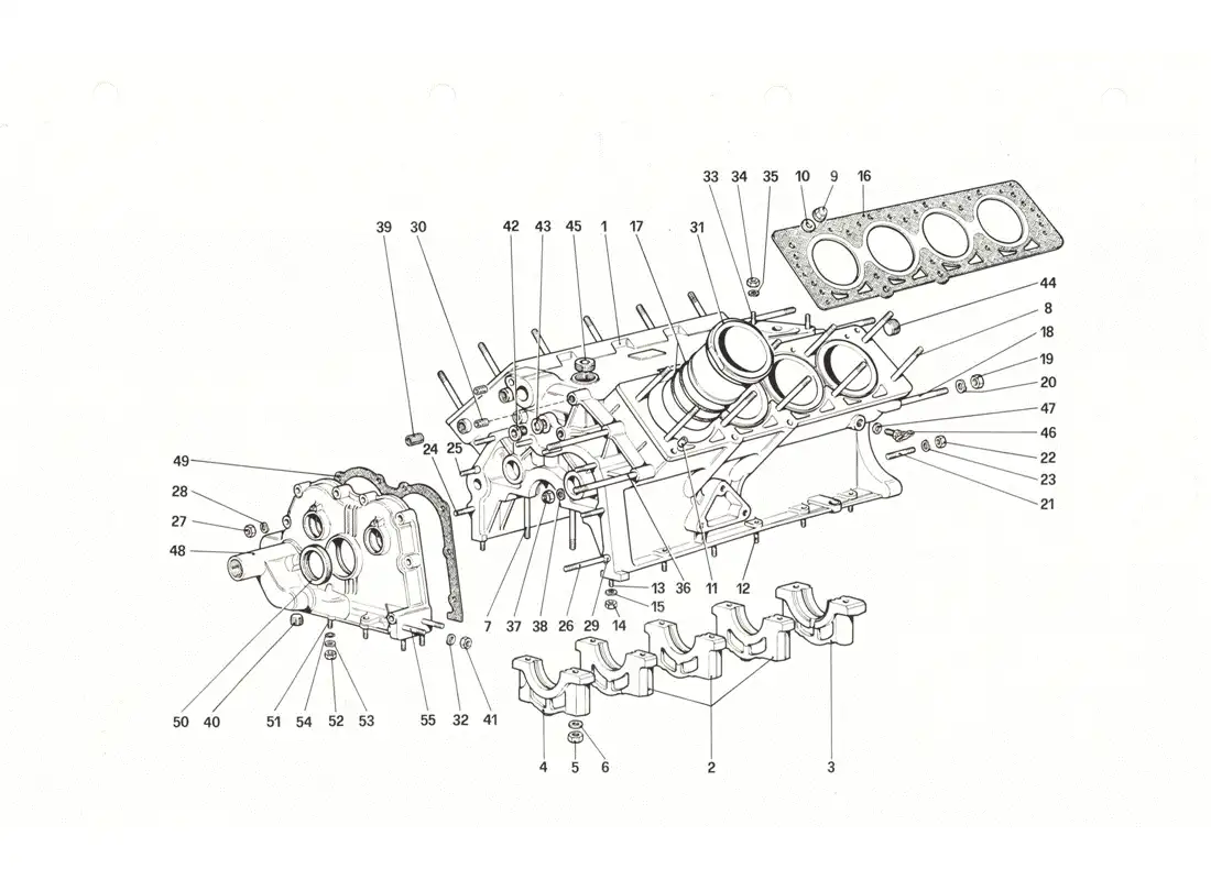 ferrari 208 gtb gts crankcase parts diagram