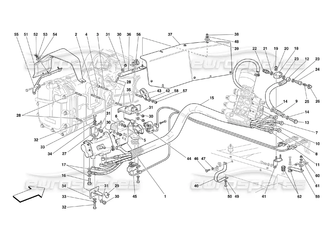 ferrari 360 challenge (2000) f1 clutch hydraulic control parts diagram