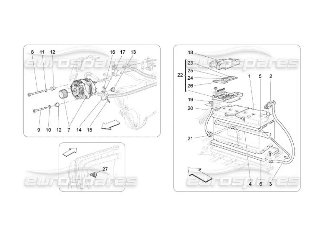 maserati qtp. (2005) 4.2 energy generation and accumulation parts diagram