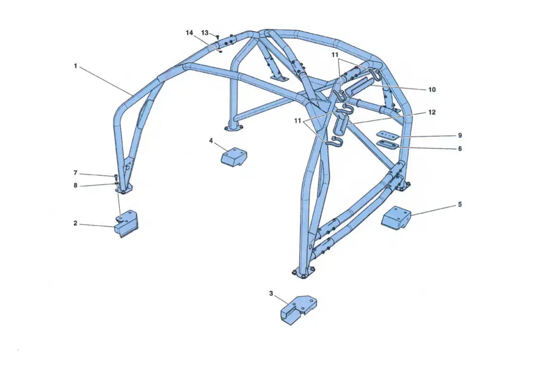 ferrari 458 challenge roll bar parts diagram