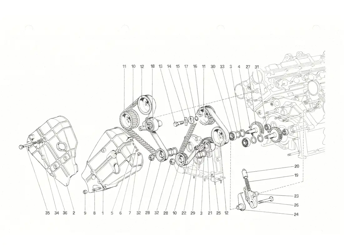 ferrari 208 gtb gts timing system - controls parts diagram