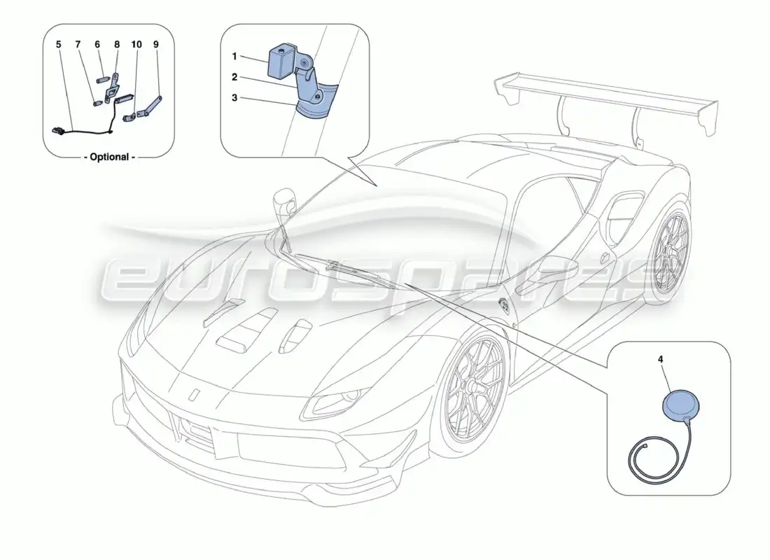 ferrari 488 challenge aerial parts diagram