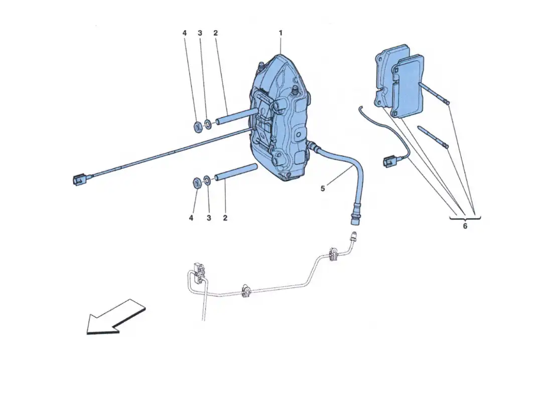 ferrari 458 challenge rear brake calipers parts diagram