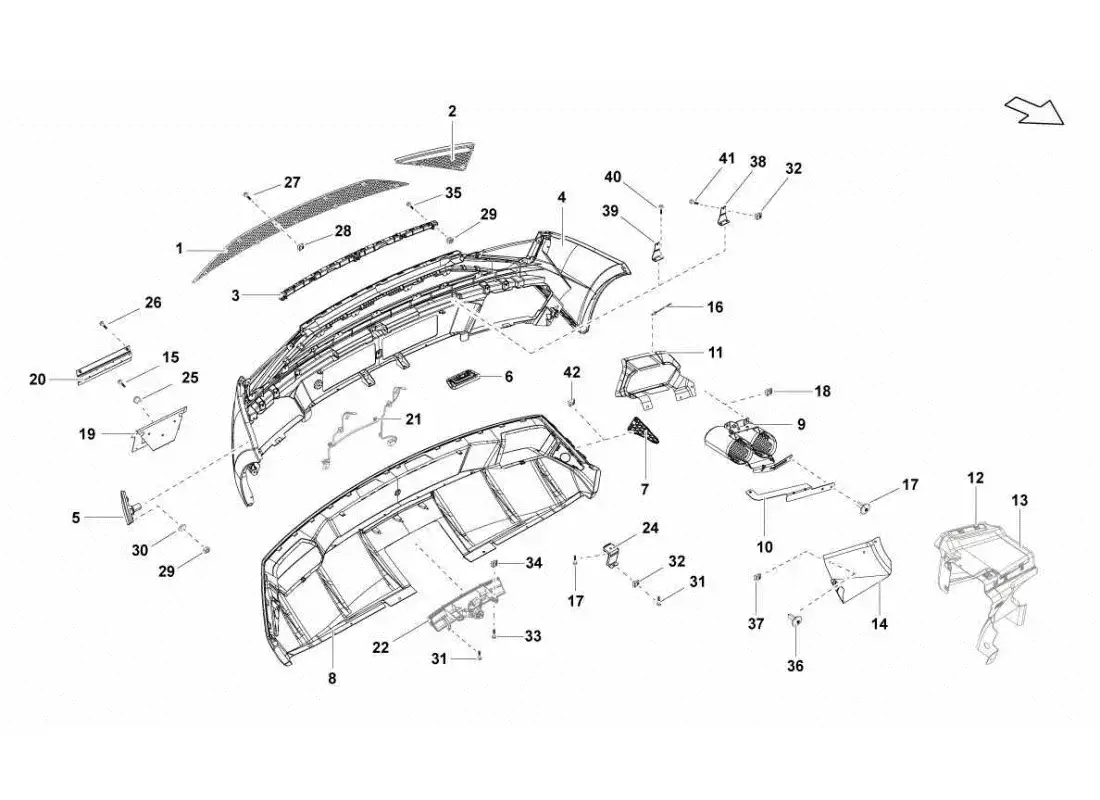 lamborghini gallardo sts ii sc rear bumpers parts diagram